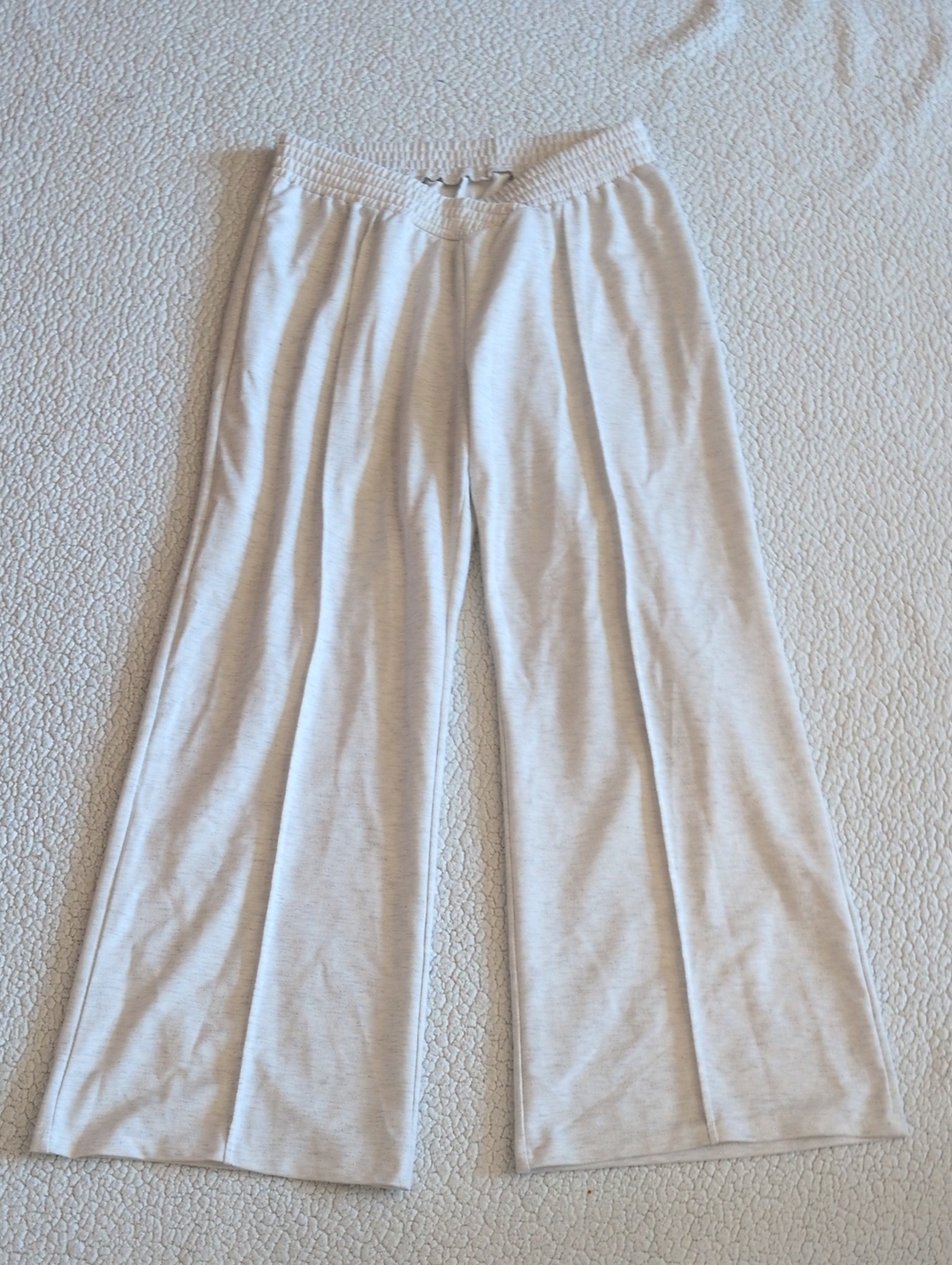 Amazing Essentials Elastic Pull On Wide Leg Oatmeal Relaxed Fit Athleisure Pants